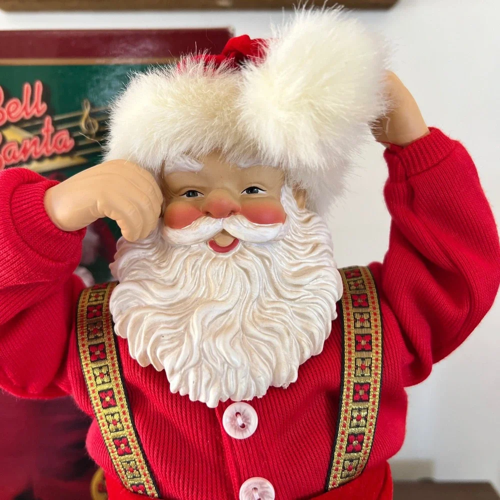 Vintage 1998 Jingle Bell Rock Santa Animated Dancing Musical Figure 60755 Boxed